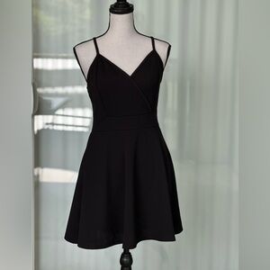 Justify Black Mini Dress with Spaghetti Straps and built in shorts NWOT